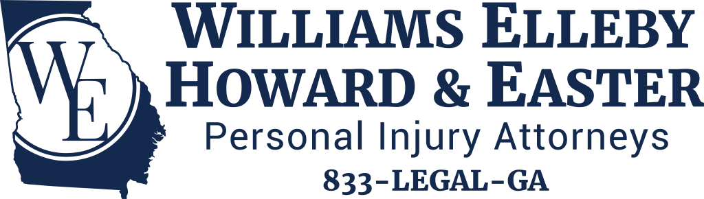 Williams Elleby Howard & Easter logo, The words Williams Elleby, Howard & Easter with the words Personal Injury Attorneys below and the phone number 833-LEGAL-GA underneath.